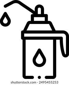 icono de aceite de coche. Diseño De Estilo Lineal Delgado Aislado Sobre Fondo Blanco