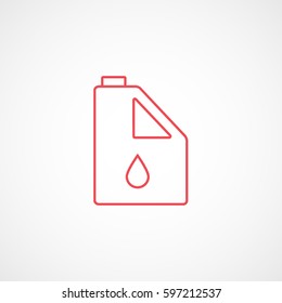 Car Oil Red Line Icon On White Background