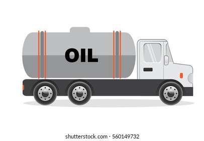 Car with oil. Vector flat cartoon illustration.