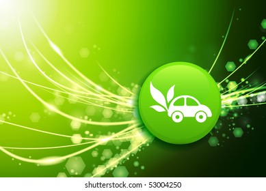 Car on Abstract Modern Light Background Original Illustration