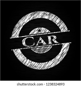 Car  on blackboard