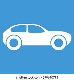 Car on blue background.