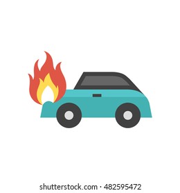 Car On Fire Icon Flat Outlined Stock Vector (Royalty Free) 788780785 ...