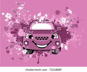 The car on a flower background