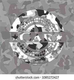 Car on grey camouflage pattern