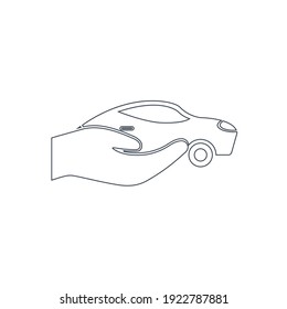 car on hand icon. car insurance icon. car handover icon.