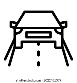 Car on highway icon outline vector. Road drive. City safety