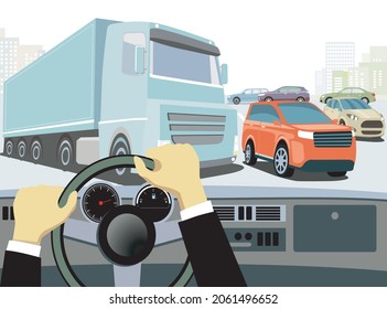 Coche en la intersección, ilustración