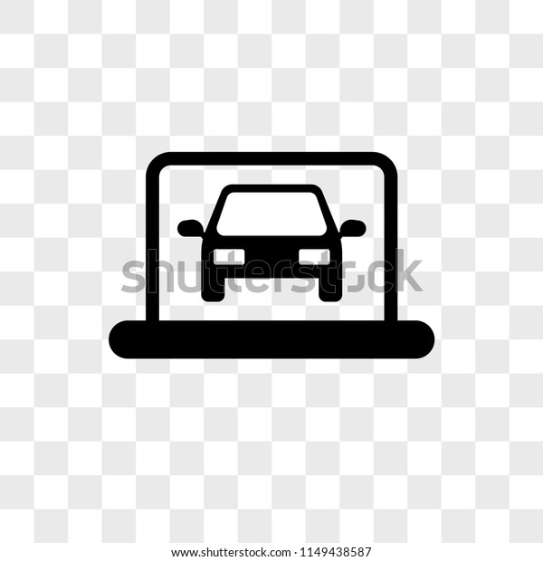 Car On Laptop vector icon on transparent background,\
Car On Laptop icon