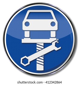 Car on a lift and auto repair