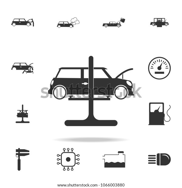 car on a lift\
icon. Detailed set of car repear icons. Premium quality graphic\
design icon. One of the collection icons for websites, web design,\
mobile app on white\
background