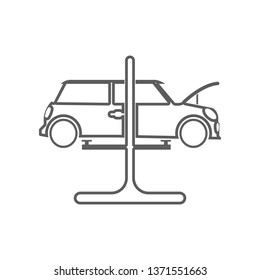 car on a lift icon. Element of Car repear for mobile concept and web apps icon. Outline, thin line icon for website design and development, app development