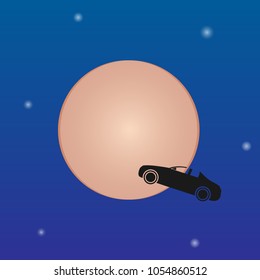 Car on mars. Vector illustration