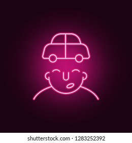 car on mind icon. Elements of What is in your mind in neon style icons. Simple icon for websites, web design, mobile app, info graphics