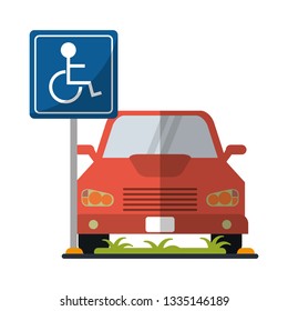 Car on parking zone