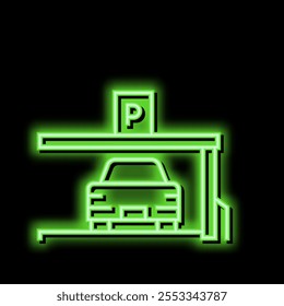 car on place of parking neon light sign vector. car on place of parking illustration