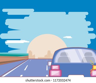 Car on the road design