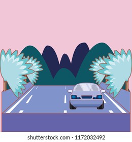 Car on the road design