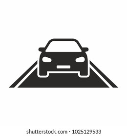 Car on the road icon