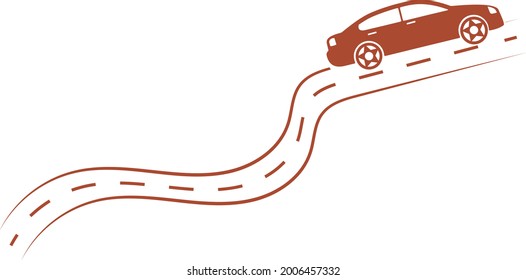 El coche en el icono de la carretera