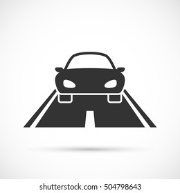 Car On The Road Icon