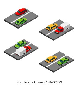 Car on road icons