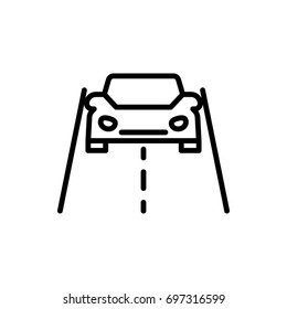 Car on road line icon