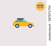 Car on Road Vector Icon