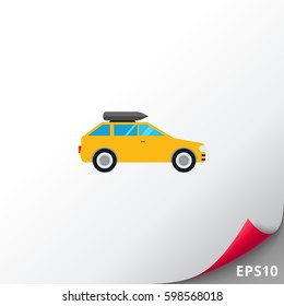Car on Road Vector Icon