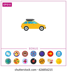 Car on Road Vector Icon