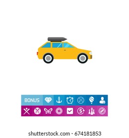 Car on Road Vector Icon