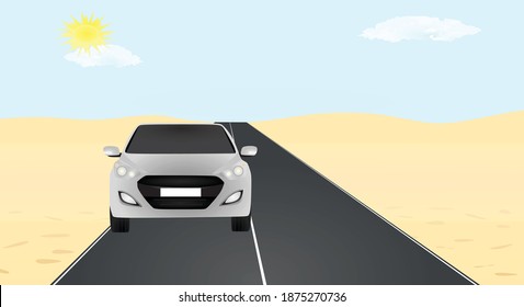 Car on road. vector illustration