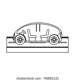 car on the road  vector illustration