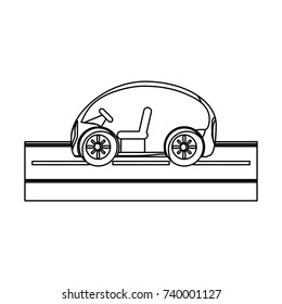 car on the road  vector illustration