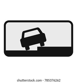 Car on the roadside icon. Flat illustration of car on the roadside vector icon for web