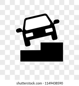 Car On Stairs vector icon on transparent background, Car On Stairs icon