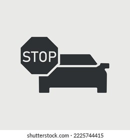 coche en parada señalización vectorial icono reglas de tráfico advertencia