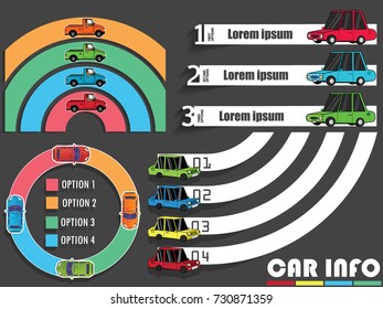 Car on the stripe line bar Vector for business information rendering. flat vector design.