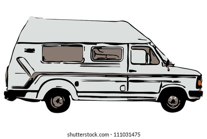 car on white background. EPS v8