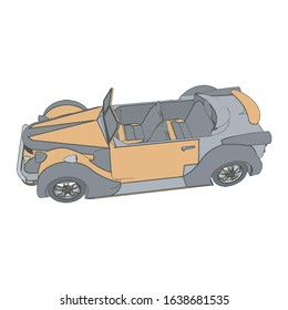 Car on white background - Vector illustration. Сompact hatchback car on white background