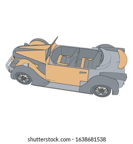 Car on white background - Vector illustration. Сompact hatchback car on white background