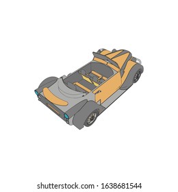 Car on white background - Vector illustration. Сompact hatchback car on white background