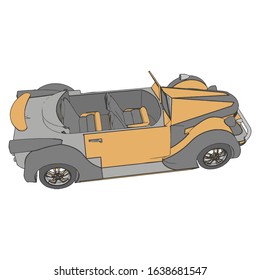 Car on white background - Vector illustration. Сompact hatchback car on white background