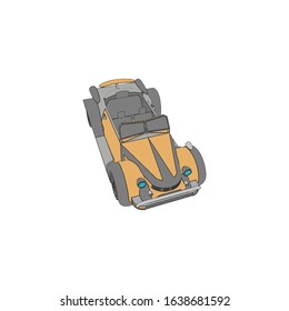 Car on white background - Vector illustration. Сompact hatchback car on white background