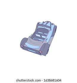 Car on white background - Vector illustration. Сompact hatchback car on white background