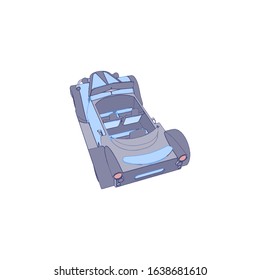 Car on white background - Vector illustration. Сompact hatchback car on white background