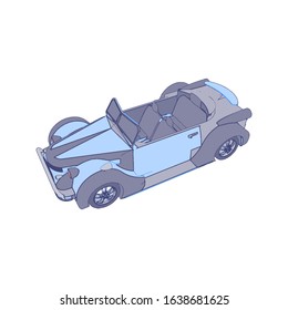Car on white background - Vector illustration. Сompact hatchback car on white background