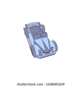 Car on white background - Vector illustration. Сompact hatchback car on white background