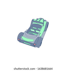 Car on white background - Vector illustration. Сompact hatchback car on white background