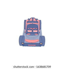 Car on white background - Vector illustration. Сompact hatchback car on white background